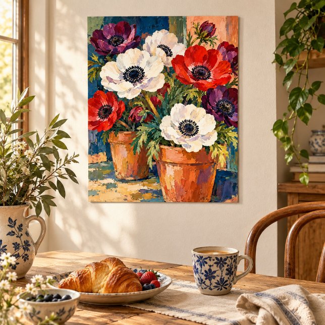 Vind i Anemoner Konsttryck Poster (Unframed paper art print. All texture effects are printed. Room styling props are not included.)