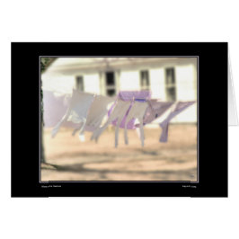 Vind i tvättlinjen hälsningskort