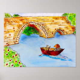 Vind i Willows Råtta och Mole-båtscen Poster