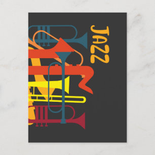 Vind Instrument Jazz Musician Trumpet Music Älskar Vykort
