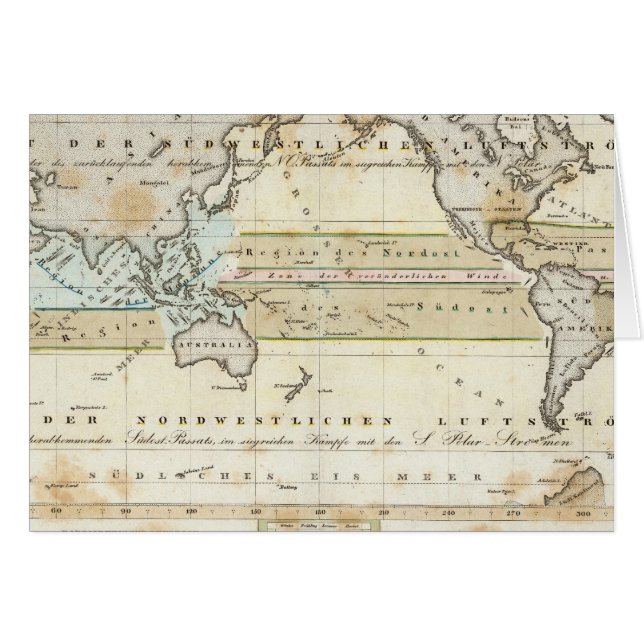Vind Karta på jorden Hälsningskort (Framsidan Horizontal)