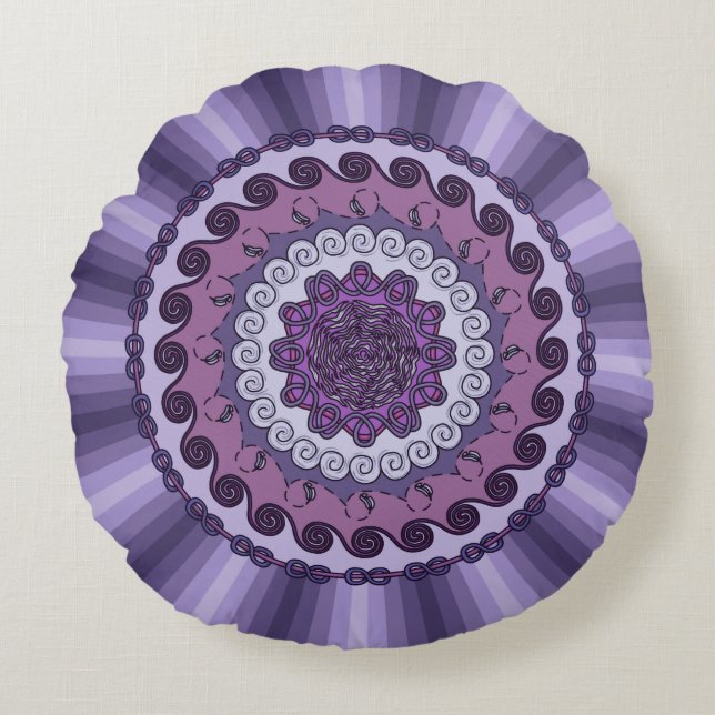 Vind Mandala Round Pillow Rund Kudde (Framsidan)