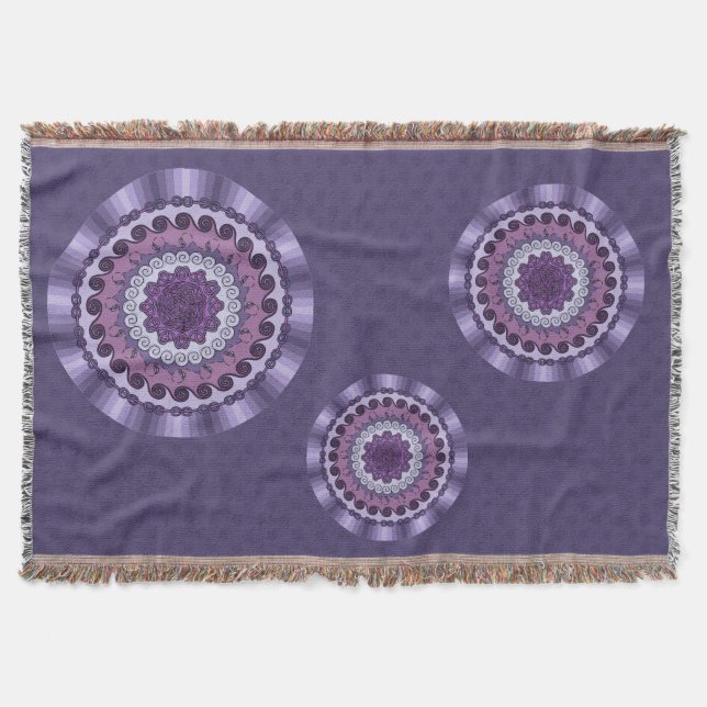 Vind Mandala Throw Blanket Mysfilt (Framsidan)