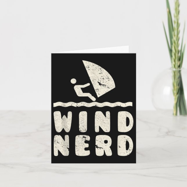 Vind Nerd Funny Windsurfer Windsurfing Beach Hobby Kort (Framsida)
