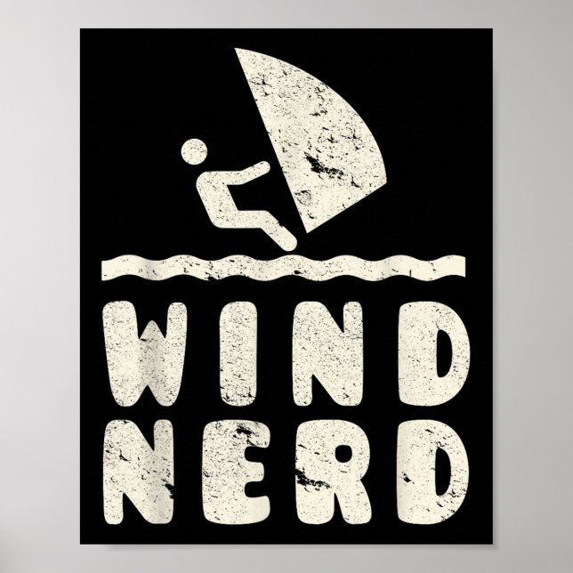 Vind Nerd Funny Windsurfer Windsurfing Beach Hobby Poster (Framsidan)