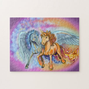 Vind och lame unicorn pegasus~puzzle pussel
