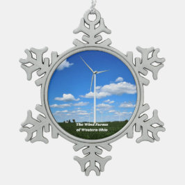 Vind Ohio Julprydnadsverk Snöflinga Pewter Julgransprydnad