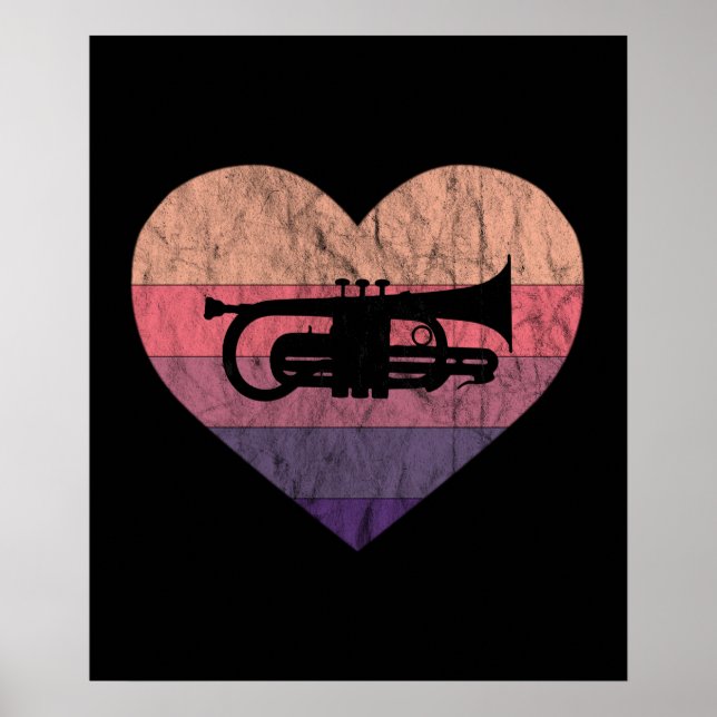 Vind Player Kärlek Cornet och Flugelhorn Poster (Framsidan)