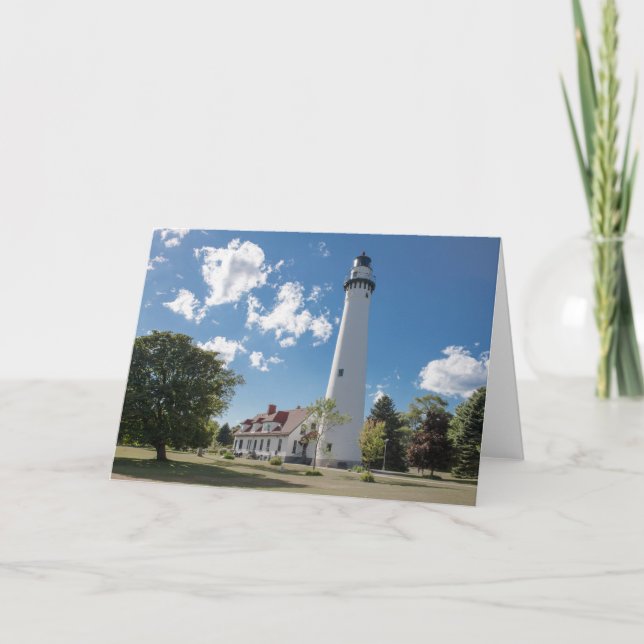 Vind Point Lighthouse Racine Notecard Kort (Framsida)
