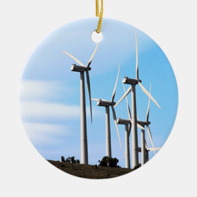 Vind Power Mojave Tehachapi Vind Farm Julgransprydnad Keramik (Framsidan)