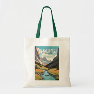 Vind River Range Wyoming Travel Art Vintage Tygkasse