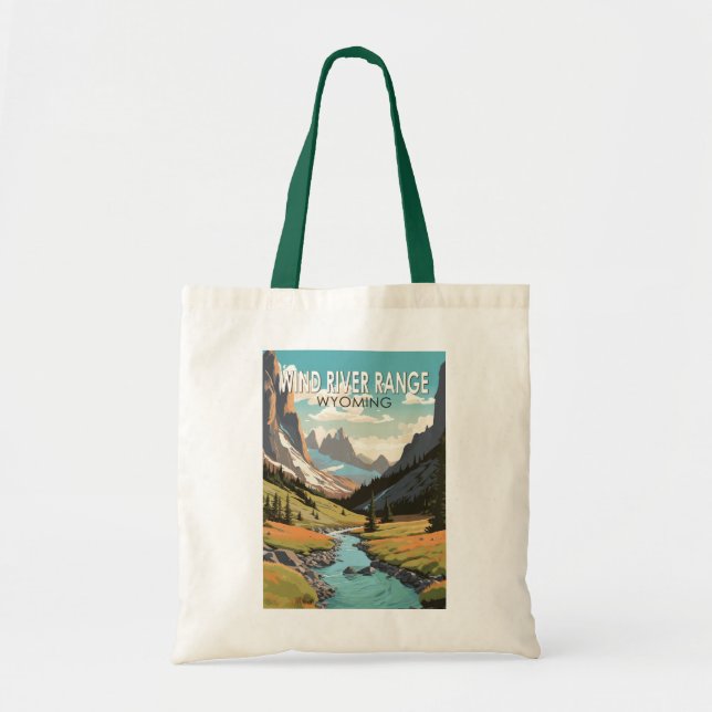 Vind River Range Wyoming Travel Art Vintage Tygkasse (Framsidan)
