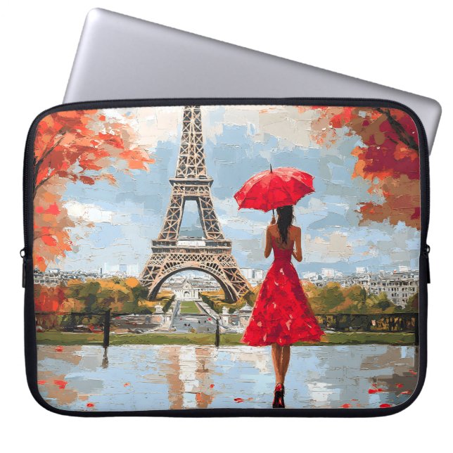 Vind Romantik Paris Chic Walk Laptop Fodral (Framsidan)