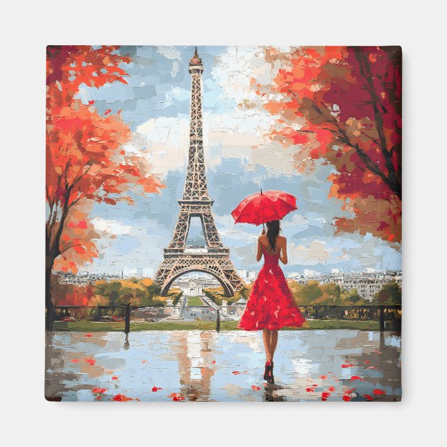 Vind Romantik Paris Chic Walk Magnet (Framsidan)