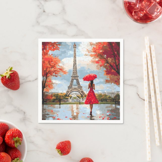 Vind Romantik Paris Chic Walk Pappersservett (Insitu)