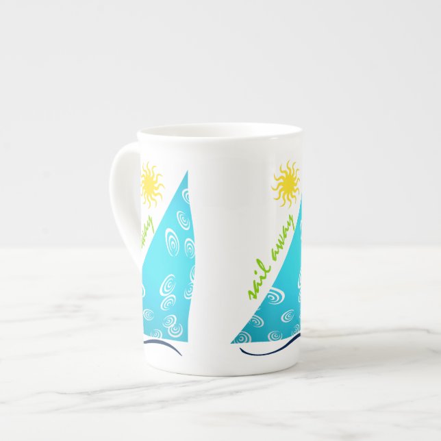 Vind, segel och Sol Benporslin Mugg (Framsida vänster)
