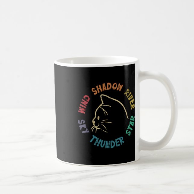 Vind Shadow River Star Thunder Himlar Cat Kattdjur Kaffemugg (Höger)