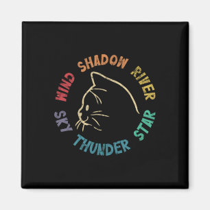 Vind Shadow River Star Thunder Himlar Cat Kattdjur Magnet