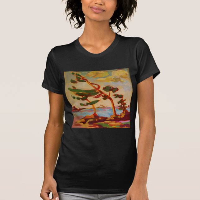 Vind-sopade träd t shirt (Framsida)