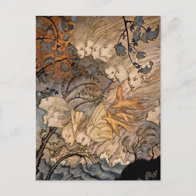 “Vind-sprites” av Arthur Rackham Vykort (Framsida)