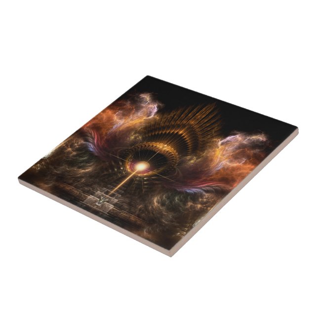 Vind Storm Fractal Art Tile Kakelplatta (Sidan)