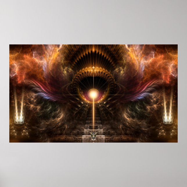Vind Storm Fractal Art Wall Poster II (Framsidan)
