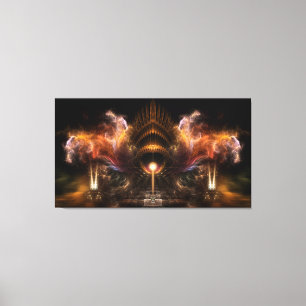 Vind Storm Fractal Art Wrapped Canvas Skriv ut