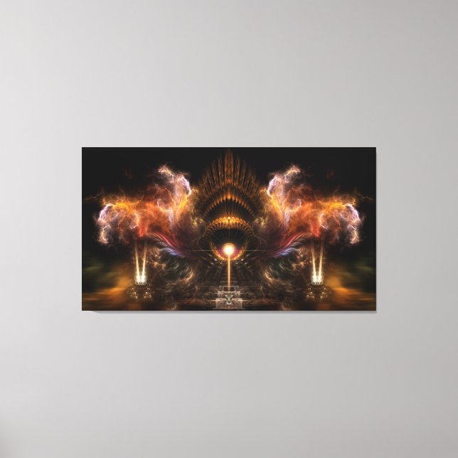 Vind Storm Fractal Art Wrapped Canvas Skriv ut (Framsida)
