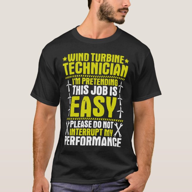 Vind Ström min Vind Turbintekniker T Shirt (Framsida)