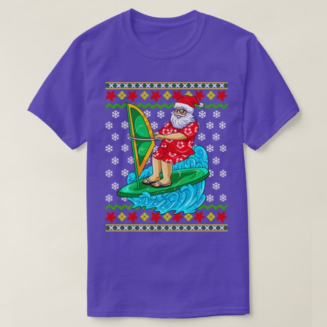 Vind Surfa Jultomten Ugly jul Sweater T Shirt (Design framsida)