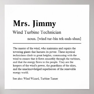 Vind Turbine Technician Personlig Gift Poster