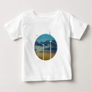 Vind Turbiner målade Himlar T Shirt