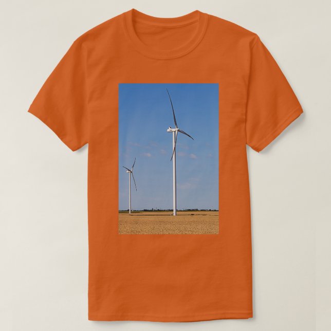 vind-turbiner på vete fält t shirt (Design framsida)