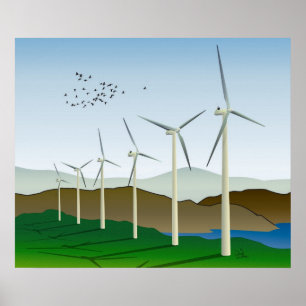 Vind Turbines Art Poster