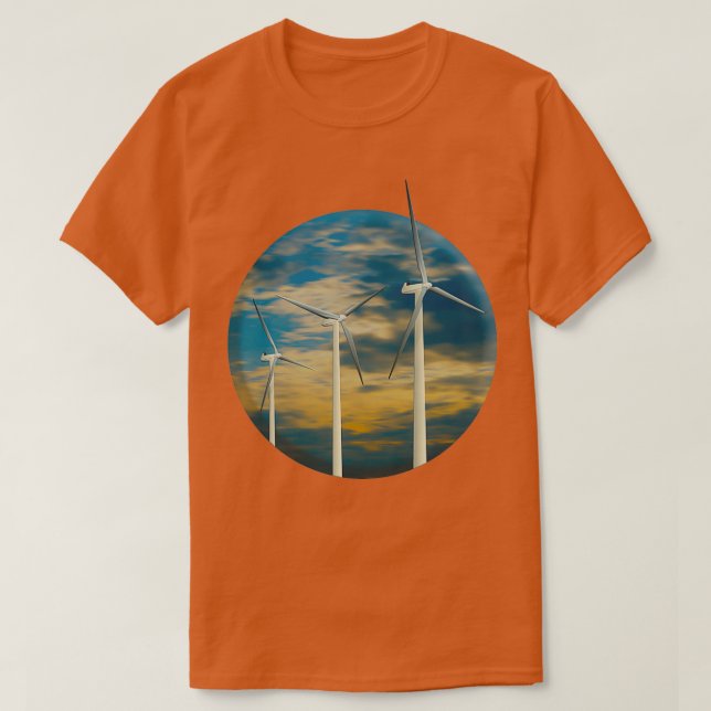 Vind Turbines Burnt Orange Himlar T Shirt (Design framsida)