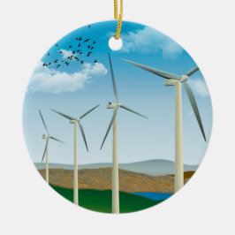Vind Turbines Julgransprydnad Keramik