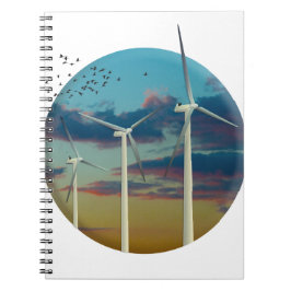 Vind Turbines Paweatade Himlar Anteckningsbok