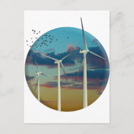 Vind Turbines Paweatade Himlar Vykort
