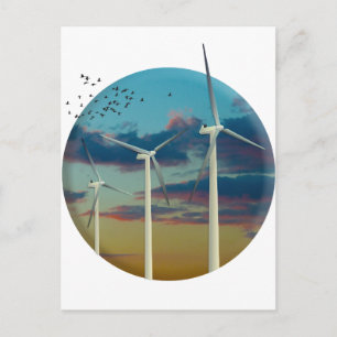 Vind Turbines Paweatade Himlar Vykort
