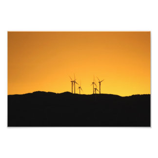 Vind Turbines vid solnedgång Fototryck