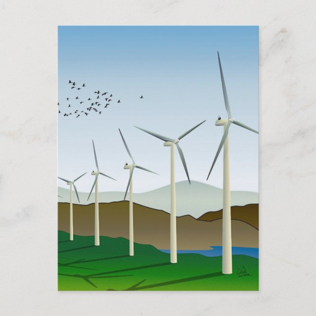 Vind Turbines Vykort (Framsida)