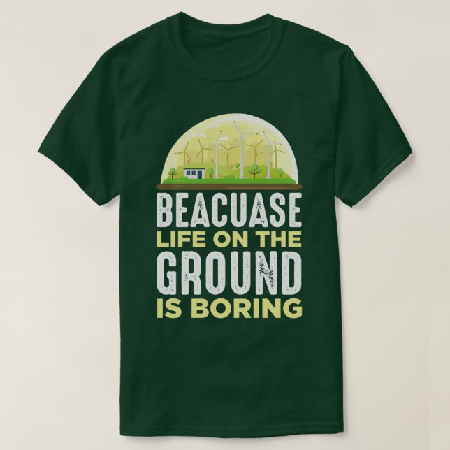 Vind Turbintekniker Kvarn för förnybar energi T Shirt (Design framsida)