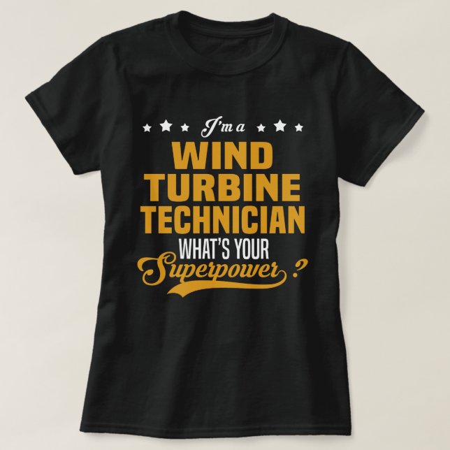 Vind Turbintekniker T Shirt (Design framsida)