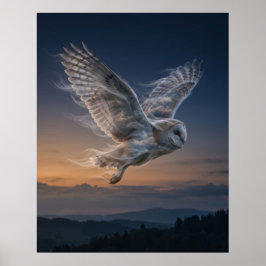 Vind Uggla Skymning Himmel Poster