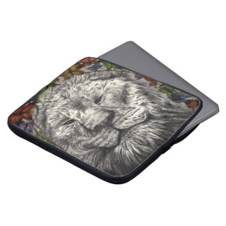 Vind under mina vingar Lejon Fjäril Djur Konst Laptop Sleeve