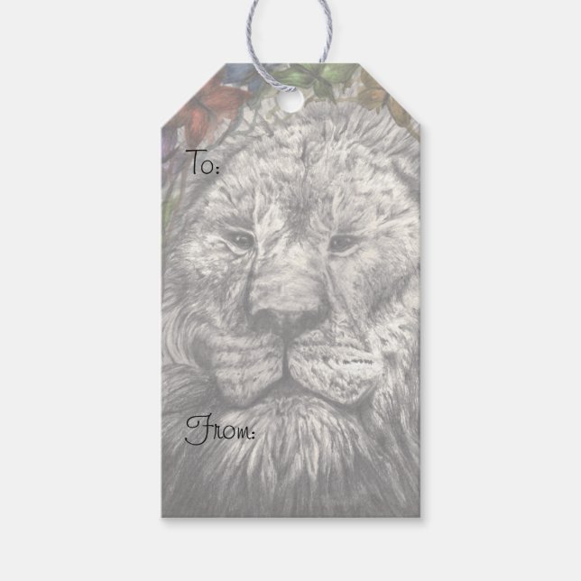 Vind under mina vingar Lejon Fjäril Wildlife Art Presentetikett (Framsidan)