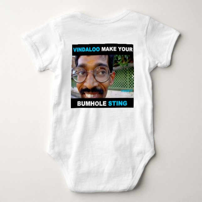 Vindaloo gör ditt dåliga hål att sticka babysuit t-shirt (Baksida)