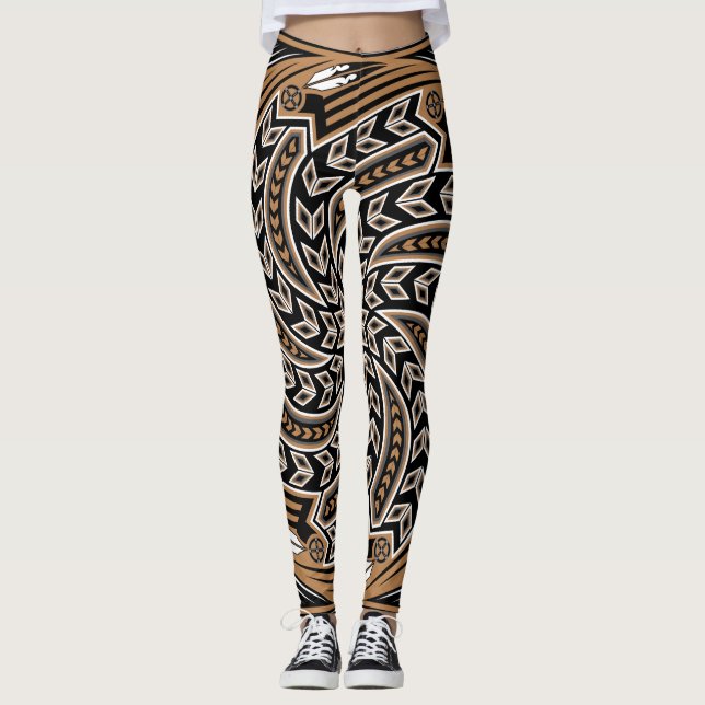 Vindandebrunt Leggings (Framsida)