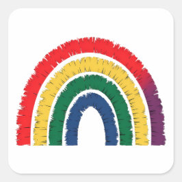 Vindat pride-regnbåge fyrkantigt klistermärke