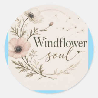 Vindblomssjäl Runt Klistermärke